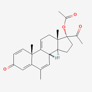 molecular formula C24H28O4 B586376 Fluorometholone Acetate 6,9(11)-diene Impurity CAS No. 95955-20-7