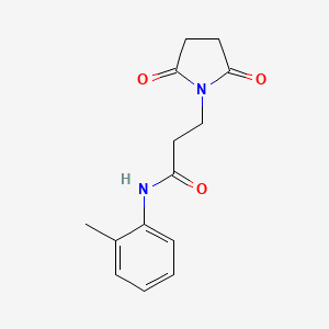 molecular formula C14H16N2O3 B5863790 3-(2,5-dioxo-1-pyrrolidinyl)-N-(2-methylphenyl)propanamide 