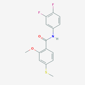 molecular formula C15H13F2NO2S B5863798 N-(3,4-difluorophenyl)-2-methoxy-4-(methylthio)benzamide 