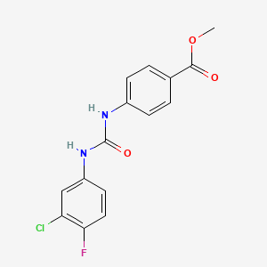 molecular formula C15H12ClFN2O3 B5863854 methyl 4-({[(3-chloro-4-fluorophenyl)amino]carbonyl}amino)benzoate 