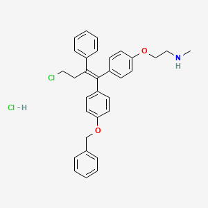 molecular formula C32H33Cl2NO2 B586387 N-Desmethyl 4-Benzyloxy Toremifene Hydrochloride CAS No. 176671-80-0