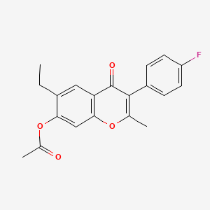 6-ethyl-3-(4-fluorophenyl)-2-methyl-4-oxo-4H-chromen-7-yl acetate