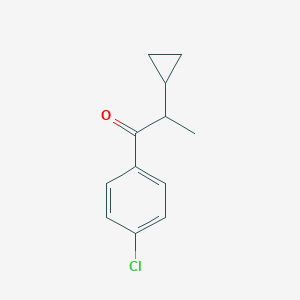 molecular formula C12H13ClO B058639 1-(4-Chlorophenyl)-2-cyclopropylpropan-1-one CAS No. 123989-29-7