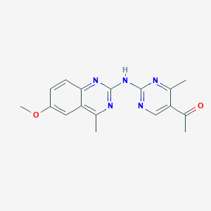 1-{2-[(6-methoxy-4-methyl-2-quinazolinyl)amino]-4-methyl-5-pyrimidinyl}ethanone