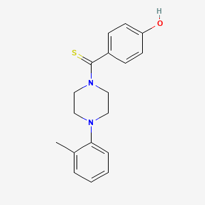 molecular formula C18H20N2OS B5863933 4-{[4-(2-methylphenyl)-1-piperazinyl]carbonothioyl}phenol 