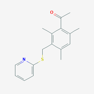 1-{2,4,6-trimethyl-3-[(2-pyridinylthio)methyl]phenyl}ethanone