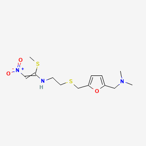 molecular formula C13H21N3O3S2 B586401 (E)-N-[2-[[[5-[(二甲氨基)甲基]-2-呋喃基]甲基]硫烷基]乙基]-1-(甲硫烷基)-2-硝基-1-乙烯胺 CAS No. 72115-14-1