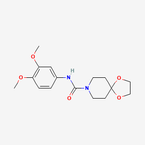 molecular formula C16H22N2O5 B5864019 N-(3,4-dimethoxyphenyl)-1,4-dioxa-8-azaspiro[4.5]decane-8-carboxamide 