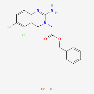 molecular formula C17H16BrCl2N3O2 B586404 2-(2-氨基-5,6-二氯喹唑啉-3(4H)-基)乙酸苄酯氢溴酸盐 CAS No. 1391053-41-0