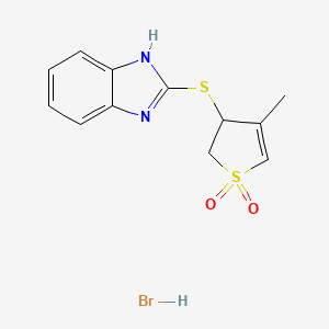 molecular formula C12H13BrN2O2S2 B5864111 2-[(4-methyl-1,1-dioxido-2,3-dihydro-3-thienyl)thio]-1H-benzimidazole hydrobromide 