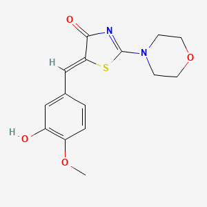 molecular formula C15H16N2O4S B5864135 5-(3-hydroxy-4-methoxybenzylidene)-2-(4-morpholinyl)-1,3-thiazol-4(5H)-one 