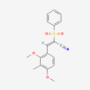 molecular formula C18H17NO4S B5864169 3-(2,4-dimethoxy-3-methylphenyl)-2-(phenylsulfonyl)acrylonitrile 