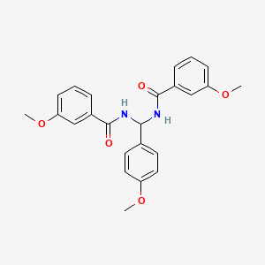 molecular formula C24H24N2O5 B5864176 N,N'-[(4-methoxyphenyl)methylene]bis(3-methoxybenzamide) 