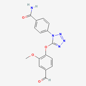 4-[5-(4-formyl-2-methoxyphenoxy)-1H-tetrazol-1-yl]benzamide