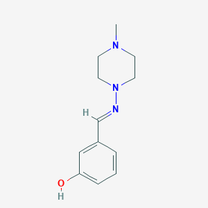 molecular formula C12H17N3O B5864228 3-{[(4-methyl-1-piperazinyl)imino]methyl}phenol 