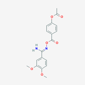 4-[({[amino(3,4-dimethoxyphenyl)methylene]amino}oxy)carbonyl]phenyl acetate