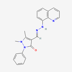 1,5-dimethyl-3-oxo-2-phenyl-2,3-dihydro-1H-pyrazole-4-carbaldehyde 8-quinolinylhydrazone