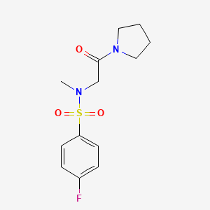 molecular formula C13H17FN2O3S B5864347 4-Fluoro-N-methyl-N-(2-oxo-2-pyrrolidin-1-yl-ethyl)-benzenesulfonamide 