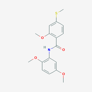 molecular formula C17H19NO4S B5864351 N-(2,5-dimethoxyphenyl)-2-methoxy-4-(methylthio)benzamide 