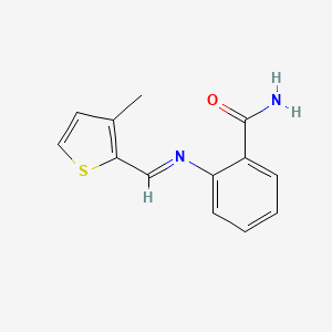 2-[(E)-[(3-METHYLTHIOPHEN-2-YL)METHYLIDENE]AMINO]BENZAMIDE