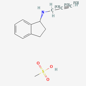 molecular formula C13H17NO3S B586438 Rasagiline-13C3 Mesylate CAS No. 1391052-18-8