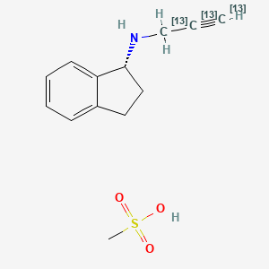 molecular formula C13H17NO3S B586438 Rasagiline-13C3 Mesylate 