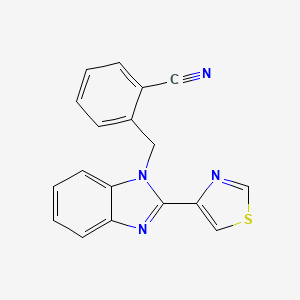 2-{[2-(1,3-THIAZOL-4-YL)-1,3-BENZODIAZOL-1-YL]METHYL}BENZONITRILE