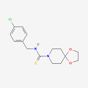 molecular formula C15H19ClN2O2S B5864480 N-(4-chlorobenzyl)-1,4-dioxa-8-azaspiro[4.5]decane-8-carbothioamide 