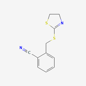 molecular formula C11H10N2S2 B5864560 2-[(4,5-dihydro-1,3-thiazol-2-ylthio)methyl]benzonitrile 