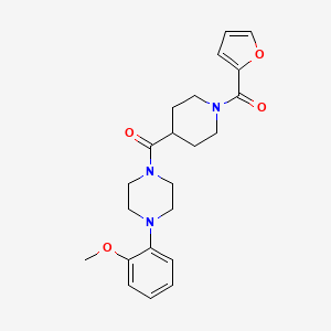 molecular formula C22H27N3O4 B5864579 1-{[1-(2-furoyl)piperidin-4-yl]carbonyl}-4-(2-methoxyphenyl)piperazine 