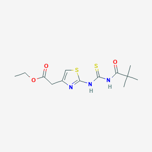 ethyl [2-({[(2,2-dimethylpropanoyl)amino]carbonothioyl}amino)-1,3-thiazol-4-yl]acetate