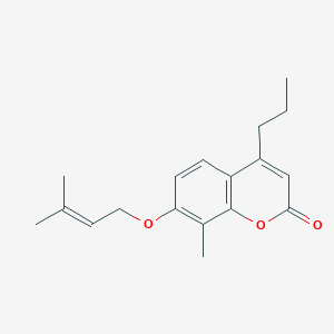 molecular formula C18H22O3 B5864600 8-methyl-7-[(3-methyl-2-buten-1-yl)oxy]-4-propyl-2H-chromen-2-one 