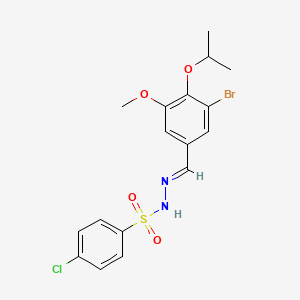 molecular formula C17H18BrClN2O4S B5864609 N'-(3-bromo-4-isopropoxy-5-methoxybenzylidene)-4-chlorobenzenesulfonohydrazide 