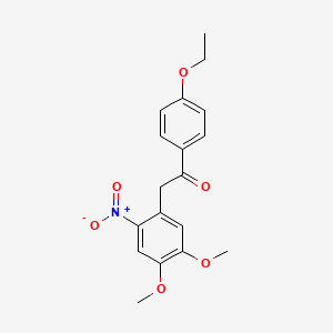 molecular formula C18H19NO6 B5864622 2-(4,5-dimethoxy-2-nitrophenyl)-1-(4-ethoxyphenyl)ethanone 