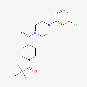 1-(3-chlorophenyl)-4-{[1-(2,2-dimethylpropanoyl)-4-piperidinyl]carbonyl}piperazine