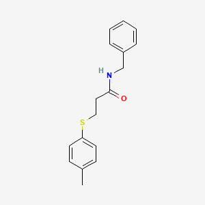 molecular formula C17H19NOS B5864639 N-benzyl-3-[(4-methylphenyl)thio]propanamide 