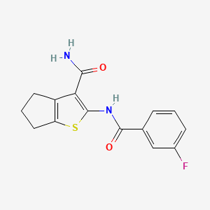 2-[(3-fluorobenzoyl)amino]-5,6-dihydro-4H-cyclopenta[b]thiophene-3-carboxamide