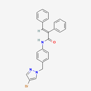 N-{4-[(4-bromo-1H-pyrazol-1-yl)methyl]phenyl}-2,3-diphenylacrylamide