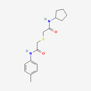 2-{[2-(cyclopentylamino)-2-oxoethyl]thio}-N-(4-methylphenyl)acetamide