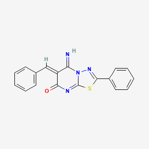 molecular formula C18H12N4OS B5864715 6-benzylidene-5-imino-2-phenyl-5,6-dihydro-7H-[1,3,4]thiadiazolo[3,2-a]pyrimidin-7-one 