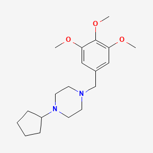 molecular formula C19H30N2O3 B5864723 1-cyclopentyl-4-(3,4,5-trimethoxybenzyl)piperazine 