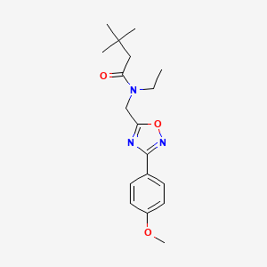 molecular formula C18H25N3O3 B5864731 N-ethyl-N-{[3-(4-methoxyphenyl)-1,2,4-oxadiazol-5-yl]methyl}-3,3-dimethylbutanamide 