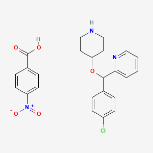 molecular formula C24H24ClN3O5 B586475 2-((4-氯苯基)(哌啶-4-氧基)甲基)吡啶-4-硝基苯甲酸酯 CAS No. 161558-45-8