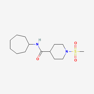 molecular formula C14H26N2O3S B5864781 N-cycloheptyl-1-(methylsulfonyl)-4-piperidinecarboxamide 