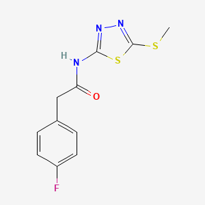 molecular formula C11H10FN3OS2 B5864800 2-(4-fluorophenyl)-N-[5-(methylthio)-1,3,4-thiadiazol-2-yl]acetamide 