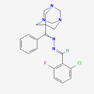 2-chloro-6-fluorobenzaldehyde [phenyl(1,3,5-triazatricyclo[3.3.1.1~3,7~]dec-7-yl)methylene]hydrazone