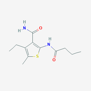 molecular formula C12H18N2O2S B5864819 2-(butyrylamino)-4-ethyl-5-methyl-3-thiophenecarboxamide 