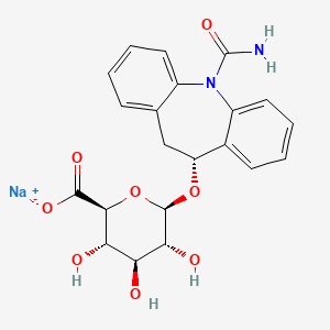 molecular formula C21H21N2NaO8 B586488 (R)-10-Monohydroxy-10,11-dihydro Carbamazepine O-|A-D-Glucuronide Sodium Salt CAS No. 104746-01-2