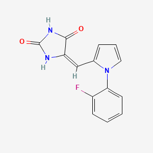 molecular formula C14H10FN3O2 B5864911 5-{[1-(2-fluorophenyl)-1H-pyrrol-2-yl]methylene}-2,4-imidazolidinedione 