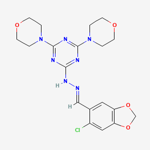 6-chloro-1,3-benzodioxole-5-carbaldehyde (4,6-di-4-morpholinyl-1,3,5-triazin-2-yl)hydrazone